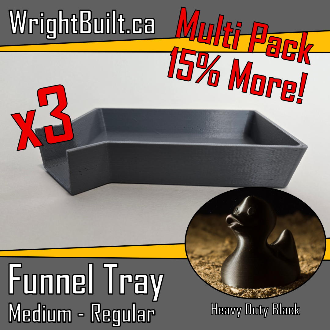 Funnel Tray - Medium & Regular - Heavy Duty Black Plastic - Sorting & Organizing Tool - 3 Pack